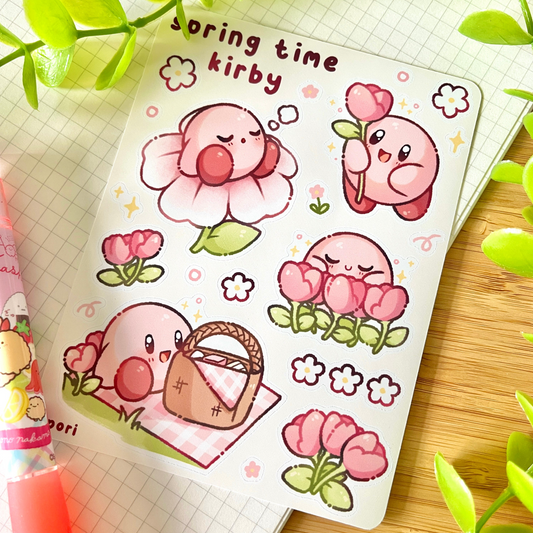 Spring Kirb Sticker Sheet