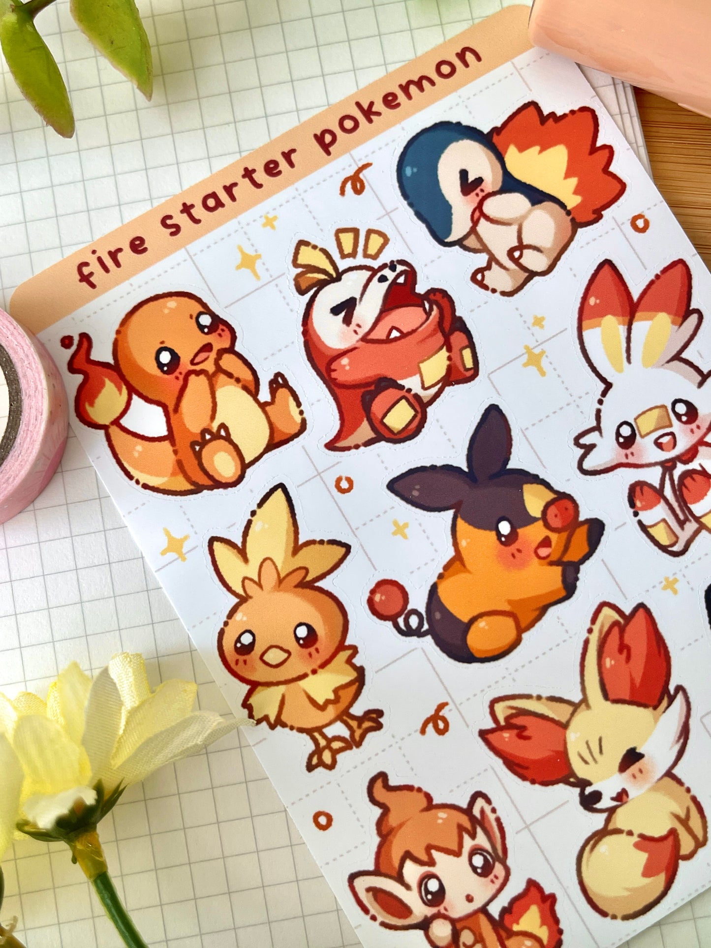 Poke Starters Sticker Sheets
