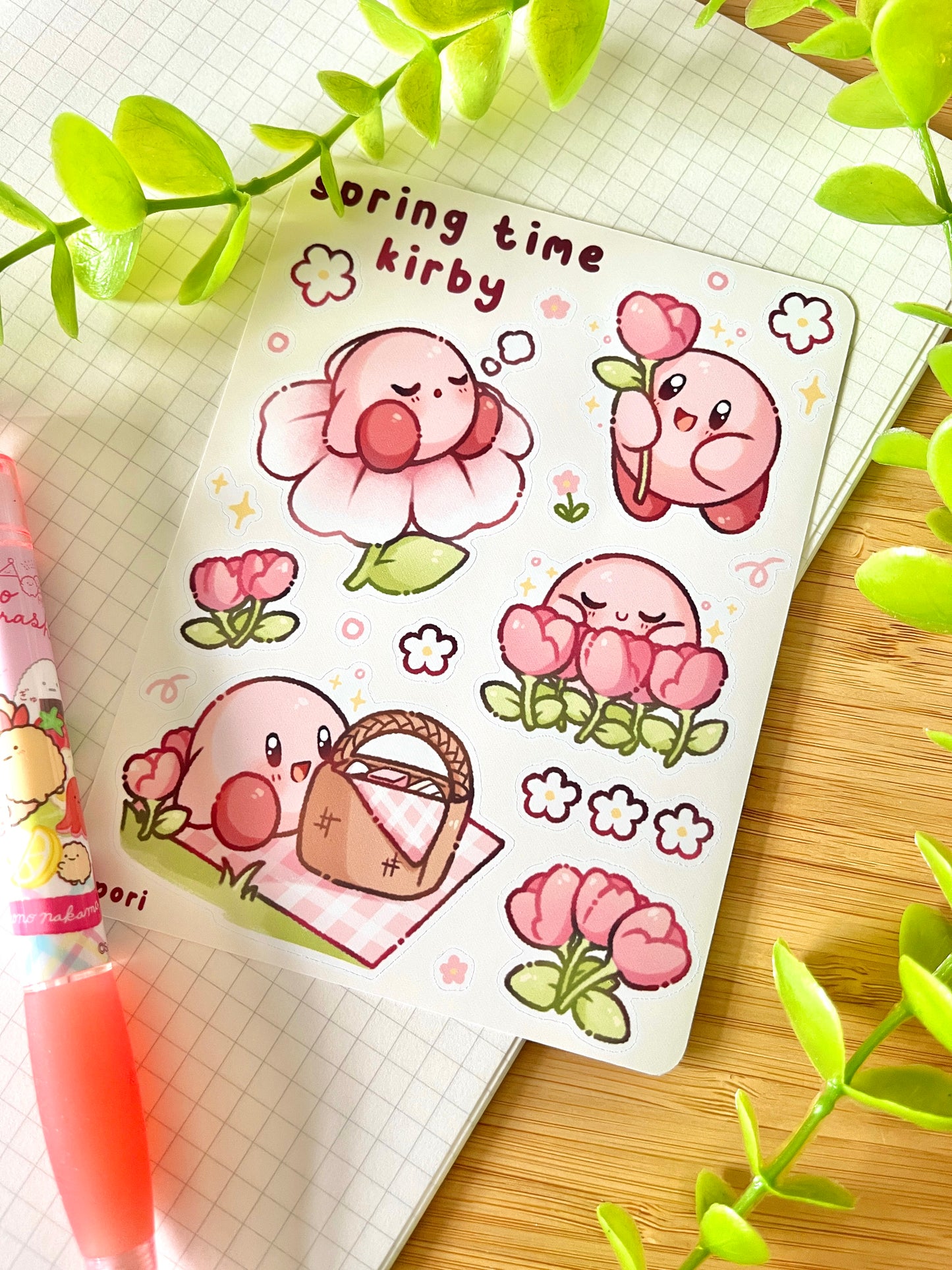Spring Kirb Sticker Sheet