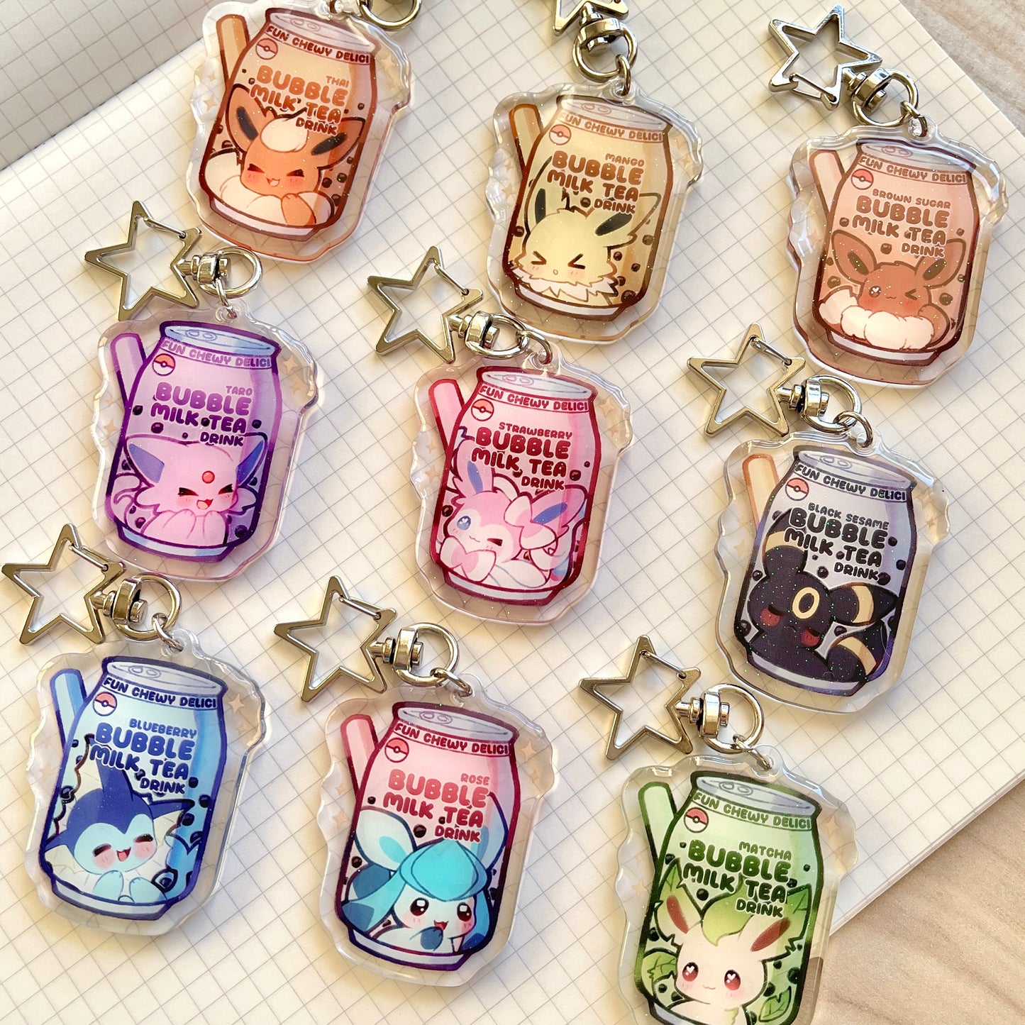 Poke Boba Keychains