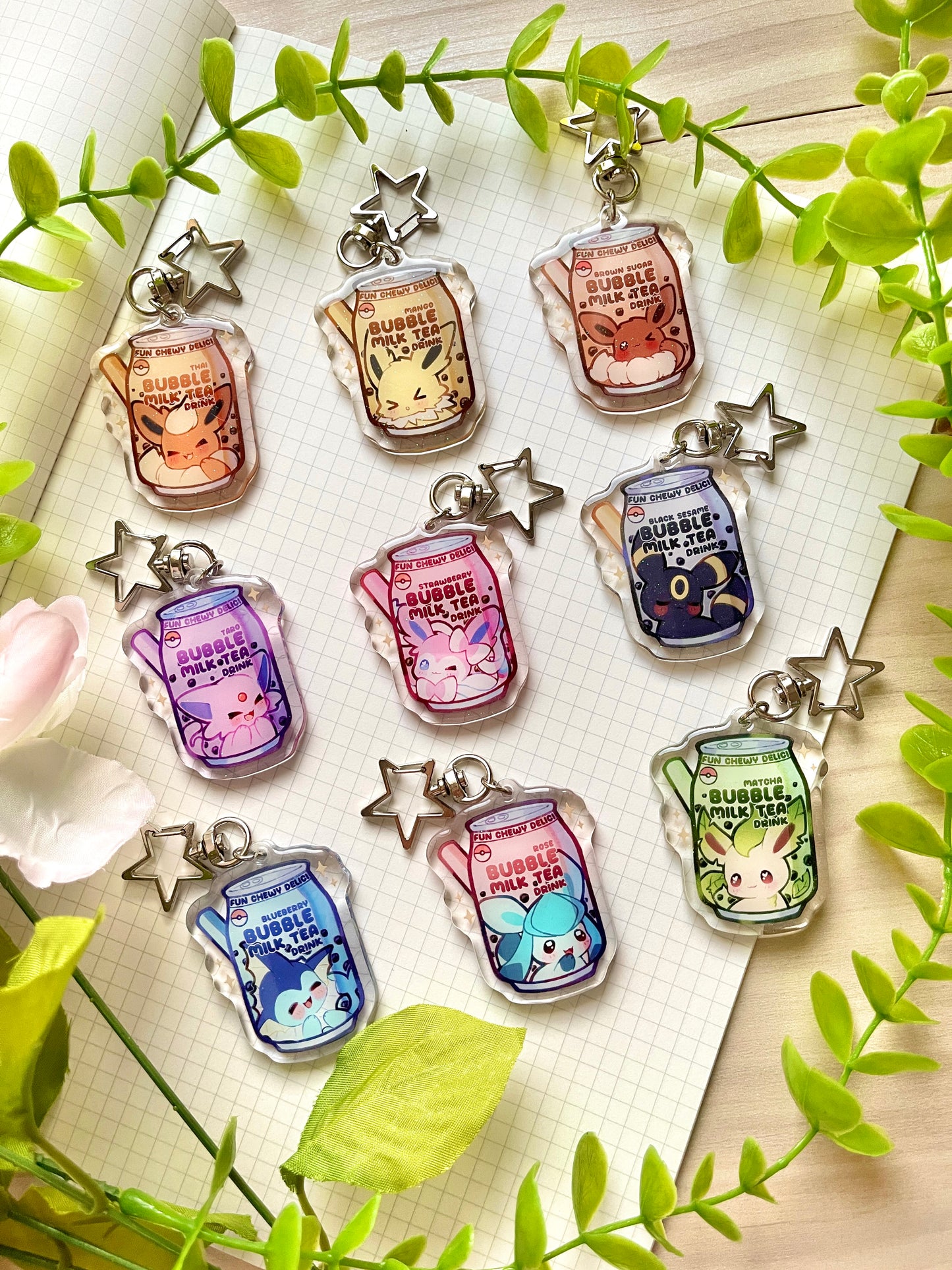 Poke Boba Keychains